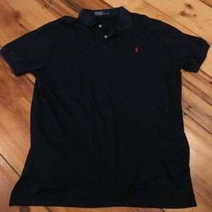 Black polo shirt- Polo by Ralph Lauren, size XL
